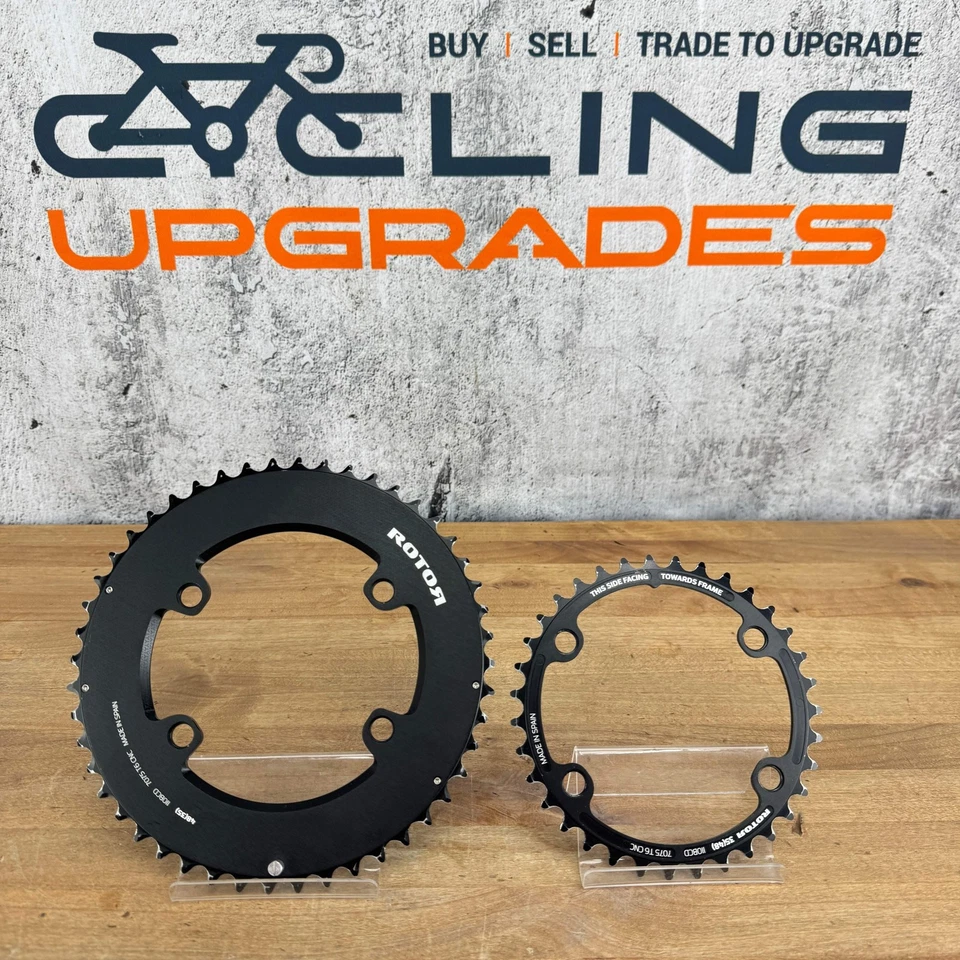 Light Use! Rotor Round Fits Sram AXS 4-Bolt 107BCD 48/35t 12-Speed Chainring Set - Image 2 of 4