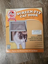 Ideal Pet Products Screen Fit Pet Door Medium Grey 9.75" x 10.5" NIB