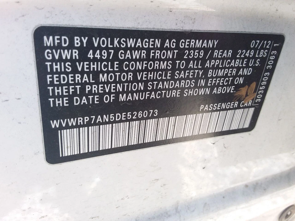 Used Fuel Injection Throttle Body fits: 2013 Volkswagen Cc 2.0 Grade A - Imagem 3 de 4