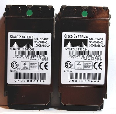 Lot of 2- Cisco 30-0848-01 Fiber Optic Transceiver Module 1000Base-ZX MRV 1550nm