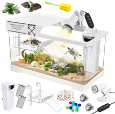 Aquatic Turtle Tank Kit Lamp Filter, Upgrade PC Turtle Tank Starter Kit with Adj