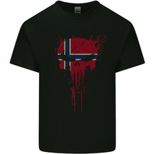 Camiseta Noruega Calavera Gimnasio Entrenamiento Culturismo Hombres Algodón Ligero