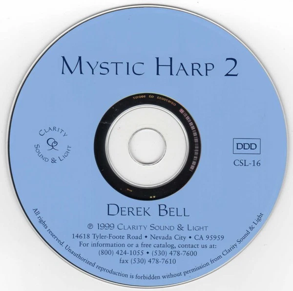 Derek Bell - Mystic Harp 2 (Sailing The Blue Sea) (CD, Album) (Very Good Plus (V Foto 3 de 4
