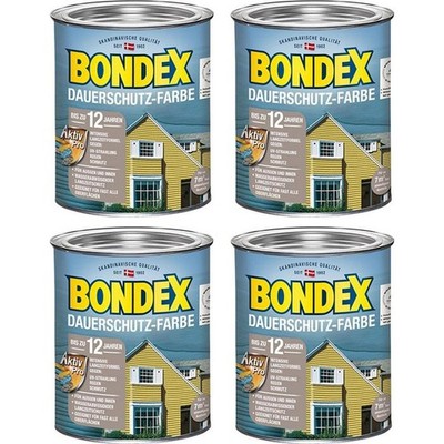 Bondex BigPack XL Dauerschutz-Farbe Holzfarbe Holzschutz Schneeweiß 4x 4 l