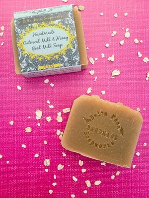 Handmade Oatmeal,  Milk & Honey Goat Milk Soap, Oatmeal, + samples, ships fast