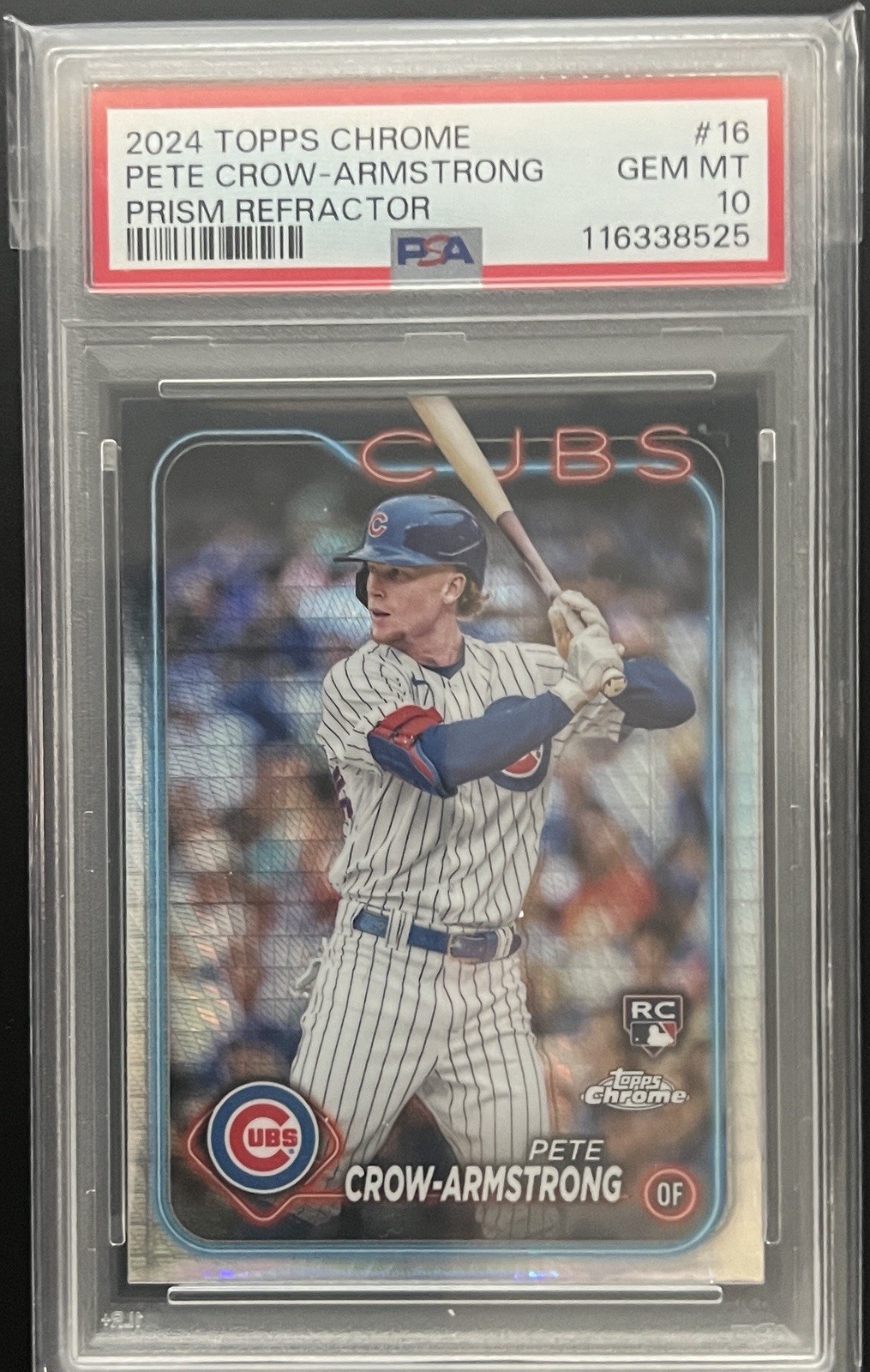 2024 Topps Chrome Pete Crow-Armstrong #16 Prism Refractor RC PSA 10 LOW POP