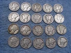 20 SILVER MERCURY DIMES WITH DATES lot WB