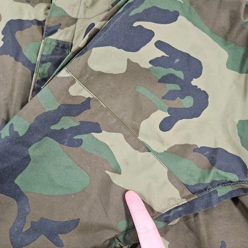 US Military Extended Cold Weather Parka Mens XL Hooded Camo Woodland Jacket image 8