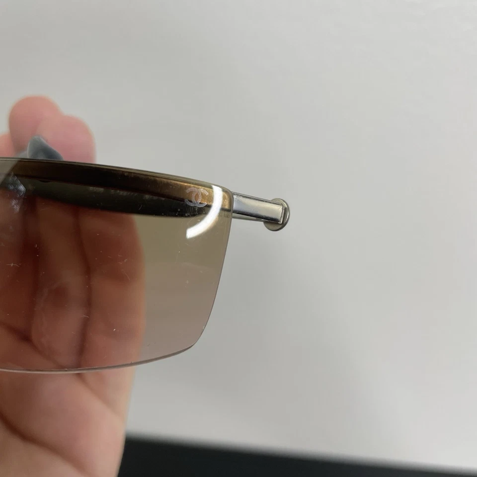 Винтажные солнцезащитные очки Chanel без оправы сиреневый градиент 4008 w чехол Gucci Coco CC Италия - Изображение 2 из 4