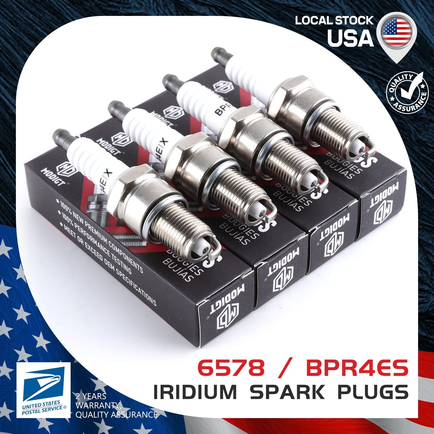 Set of 4 OEM Performance Iridium Spark Plugs For NGK 6578/BPR4ES - US STOCK