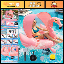 Motorized Pool Float for Adults with Canopy - Inflatable Water Lounge Chair