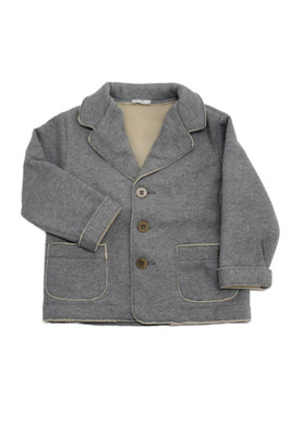 Il Gufo Childrens Bpys Button Down Coat Heather Grey Size 2 T