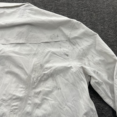 Poncho Fishing Shirt Kids XL White Solid Long Sleeve Button Up Outdoors *FLAWS - Picture 6 of 11