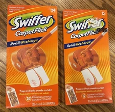 Swiffer Carpet Flick Refills!  1-24 Pack & 1-12 Pack Cleaning Cartridges!