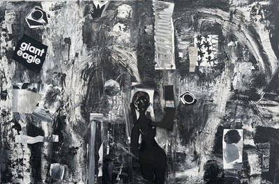 A Walk Through Life MBollen Painting Oil New Black And White Texture Figure