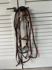Tory Leather English Fox Hunt Over Sized Bridle W/ Wonder Bit ￼& Split Reins