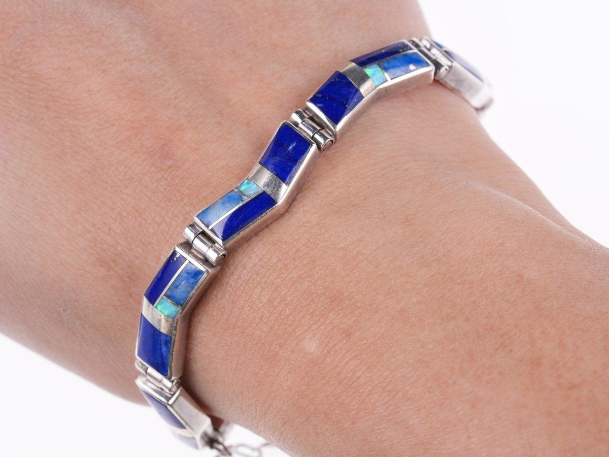 Museum Quality Native American Navajo Kenny Bitsie Opal Lapis Sterling Silver Ring Old Museum Quality Native American Navajo Kenny Bitsie Opal Lapis Sterling Silver Ring Old