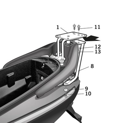 SHAD Gepäckträger (für: SYM GTS 300 Joymax Evo CBS LM30W-6 11-12 )