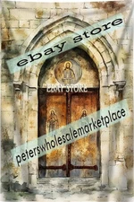 Old Church Doorway Wall Hanging Tapestry nightmare gothic world 59X82 in