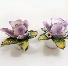 Vintage Pair Of Sorrento Orchid Candle Holders No. 33 Of 375