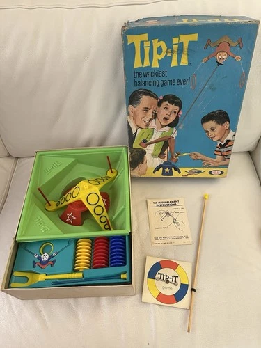 Vintage 1965 Ideal Toys Tip-It Game The Wackiest Balancing Game Ever Complete