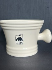 GBS Gentlemen's Ceramic Heavy Duty Shaving Mug Bowl Ivory 