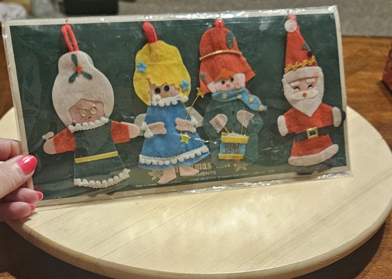 Vintage Christmas Felt Ornaments 1976