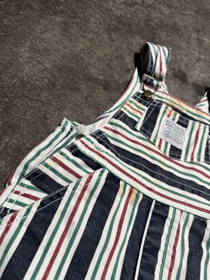 Vintage 90s Guess Striped Shortalls 3T Boys  - Image 3 of 4