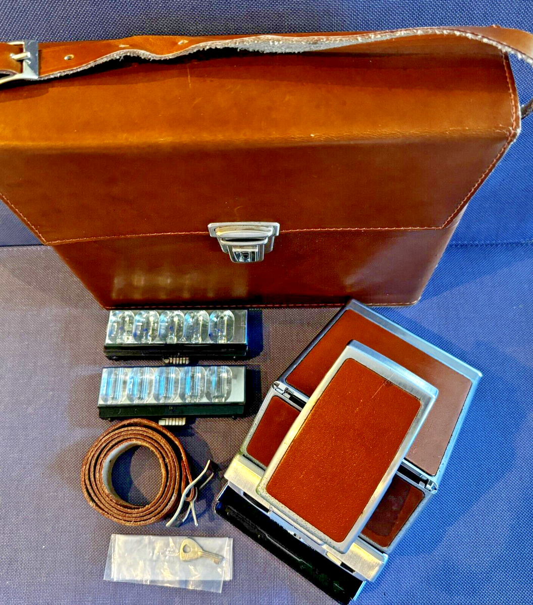 【本革ケースとフラッシュバー付】POLAROIDSX-70LANDCAMERA Polaroid SX-70 Land Camera Folding with Large Leather Case