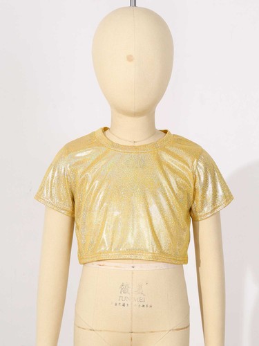 Unisex Kids T-shirt Short Sleeve Top Performance Dancewear Stage Streetwear - Picture 30 of 85