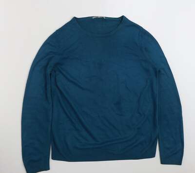 Marks and Spencer Damen Blau Rundhalsausschnitt Acrylmischung Pullover Größe 12
