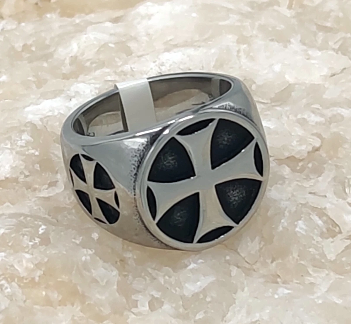 Bague Homme Franc-maçonnerie - Acier Inoxydable Noir - Symbole Maçonnique - Bijou Style Vintage Et Biker