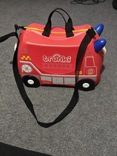Trunki Frank The Fire Engine Truck Sit On And Ride Case Suitcase+ Strap And Key