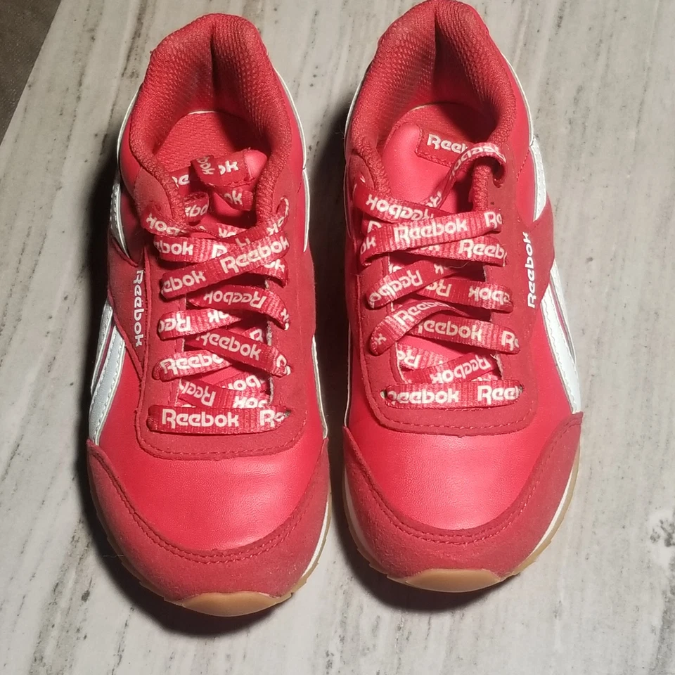 Reebok Rojo Blanco Talla Cuero Deletrear NIÑOS 10.5 Foto 3 de 4