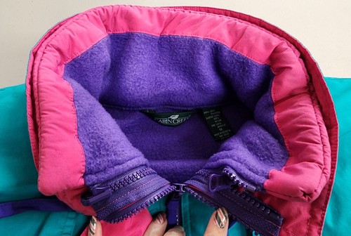 Cabin Creek Womens 1X Snap Full Zip Windbreaker Warm Jacket Teal 80's 90's Style - Picture 4 of 19