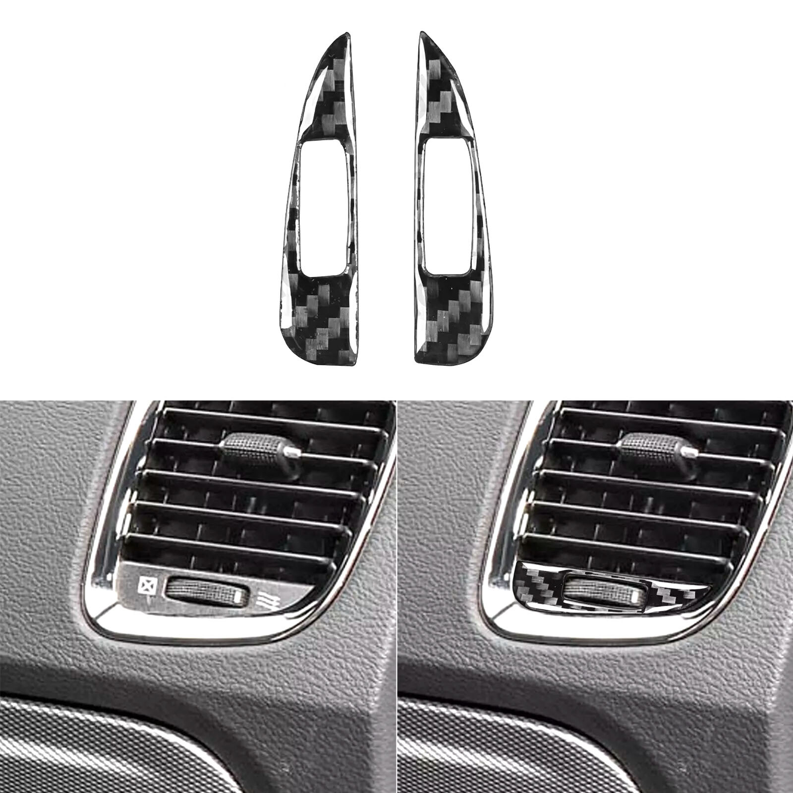 Real Carbon Fiber Driver Air Vent Outlet Switch Cover For Dodge Durango 2011-13