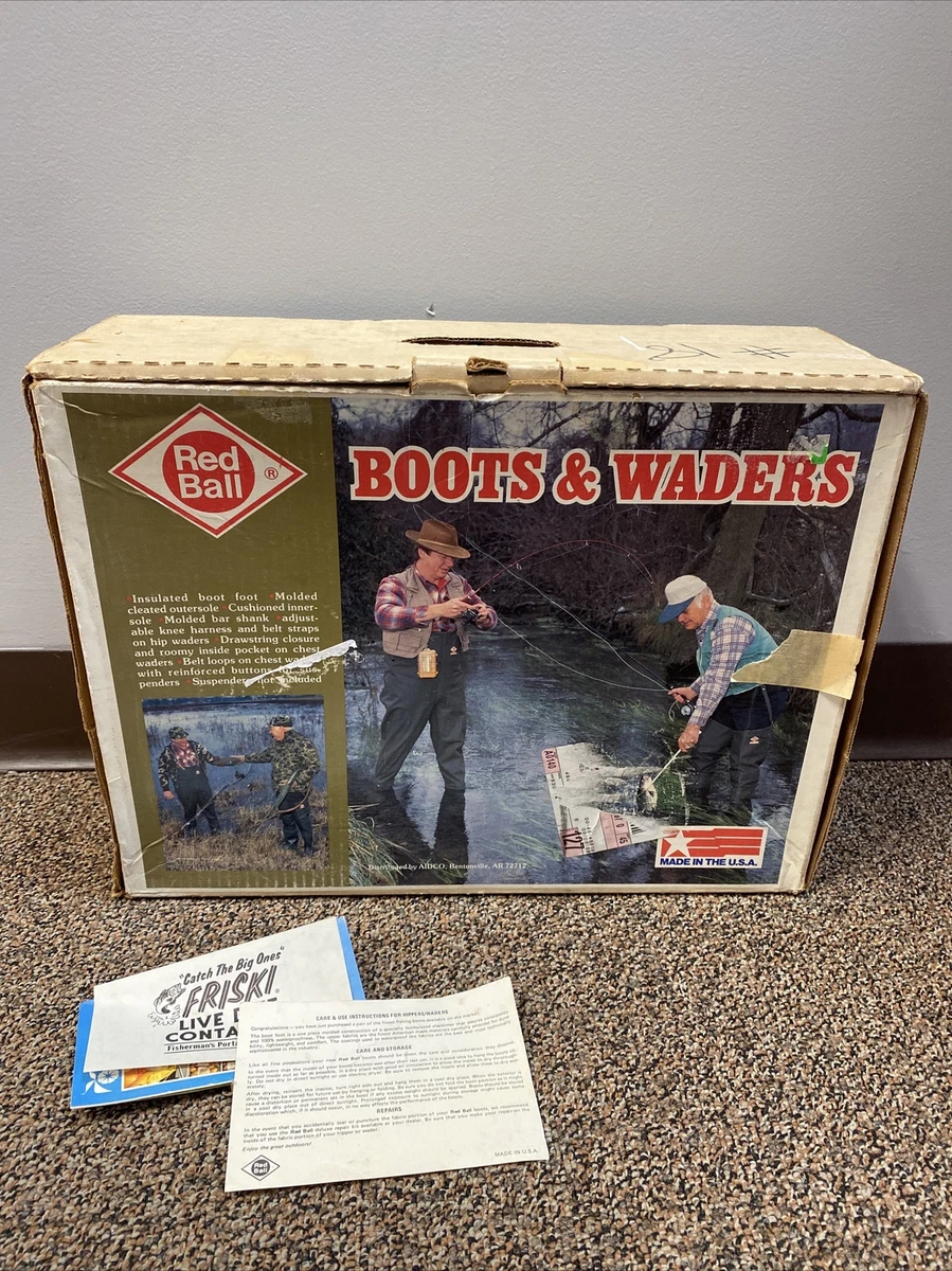 Vintage Red Ball Boots Waders Fishing Chest Waders Suit Size 7 AIDCO