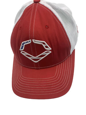 Evoshield Red White Truckers Style Hat Cap Snap Back OSFM