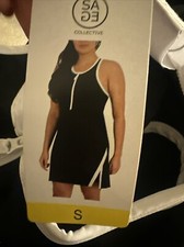 SAGE Ladies' Active Dress with Shorts, Black/White, Size Small, NWTS