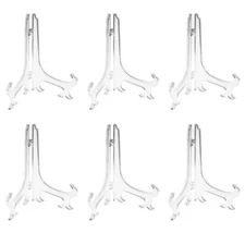 6 Pack 8 Inch Plastic Easels Stand Plate Holder Picture Display Stand for Home