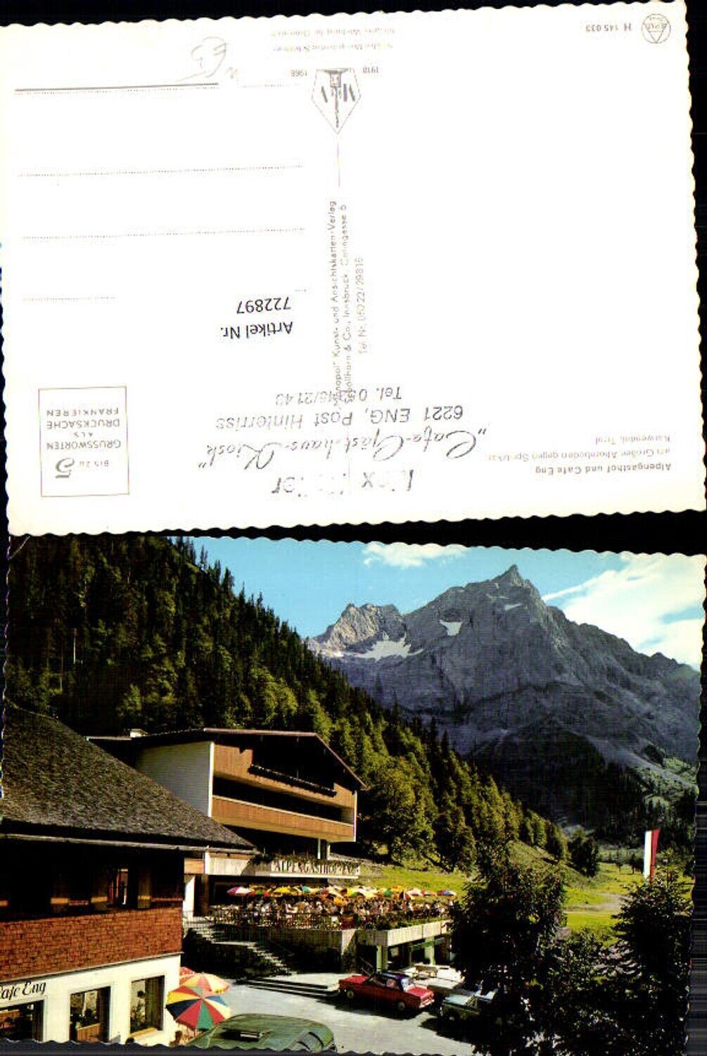 722897 Großes Ahornboden Alpengasthof und Cafe Eng Hinterriß Tirol