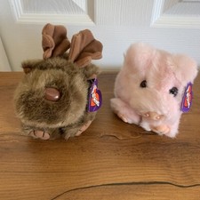 PUFFKINS Swibco MJC PERCY PINK PIG  GUS MOOSE 1990s Bean Bag Ear Tags Vintage