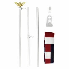 American Flag & Pole Kit : 6ft Steel Wall Mount Pole 3x5ft USA Poly Flag Kit