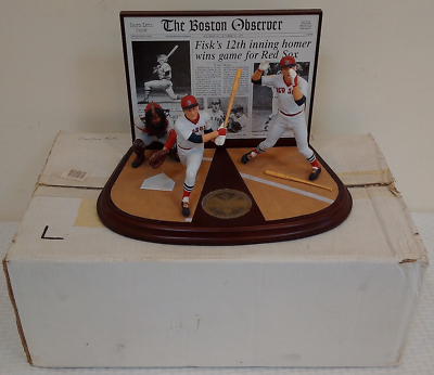 【Danbury Mint】Carlton Fisk’s  Run Danbury Mint Statue Set Carlton Fisk 1975 Home Run Pose Johnny