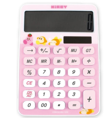 Hoshi no Kirby Solar and Battery Powered Calculator Pink Star Kirby Brand New!