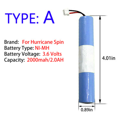 Battery packfor Hurricane Spin Scrubber Brush Cleaner Spin-Scrubber Bathtub2.0ah