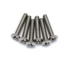 (6) Chrome Long Mounting Screws for Sealed Guitar Tuner Buttons GS-3379-010