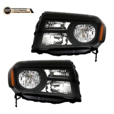Silscvtt Pair Left+Right Headlight Halogen Type Black For 2012-2015 Honda Pilot