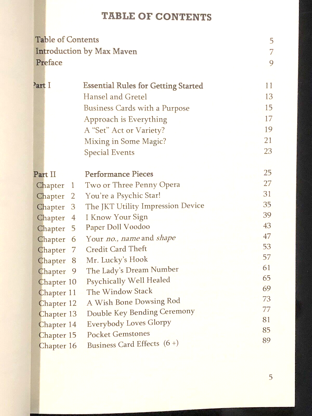 Solo by Jack Kent Tillar (The WalkAround Mentalist) 30 Mind Effects