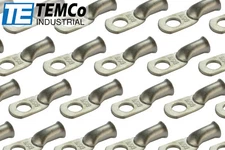 100 Lot 6 AWG 5/16" Hole Ring Terminal Lug Tin Plated Copper Uninsulated Gauge